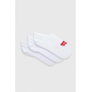 Ponožky Levi's 3-pak biela farba