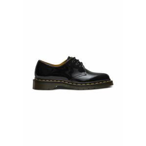 Poltopánky Dr. Martens Black Patent Lamper dámske, čierna farba, na plochom podpätku 10084001