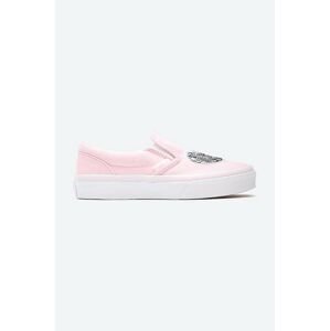 Detské tenisky Vans Sequin Patch Classic Slip-On ružová farba