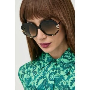 Slnečné okuliare Chloé dámske, zelená farba