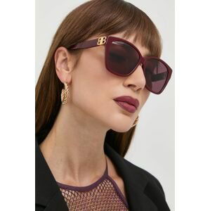 Slnečné okuliare Balenciaga dámske, fialová farba