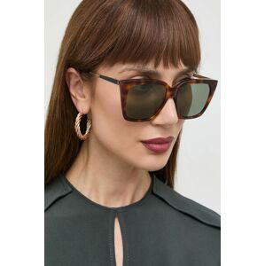 Slnečné okuliare Saint Laurent dámske, hnedá farba