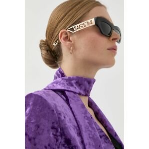 Slnečné okuliare Versace dámske, zlatá farba