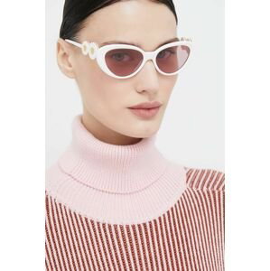 Slnečné okuliare Versace dámske, biela farba