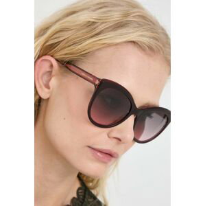 Slnečné okuliare Carolina Herrera dámske, hnedá farba