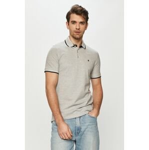 Polo tričko Jack & Jones šedá farba, jednofarebné