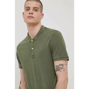 Bavlnené polo tričko Only & Sons zelená farba, jednofarebné