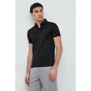 Polo tričko Emporio Armani pánske, čierna farba, jednofarebné, 8N1F98 1JUVZ