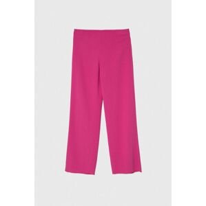 Nohavice Emporio Armani dámske, ružová farba, široké, vysoký pás
