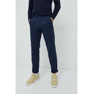 Nohavice Jack & Jones Jpstollie pánske, tmavomodrá farba, rovné