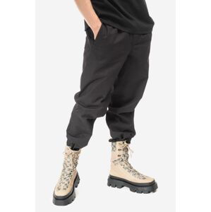 Bavlnené nohavice Wood Wood Stanley Crispy Check Trousers 12235008.5274-BLACK, čierna farba, rovné