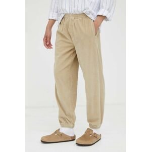 Bavlnené nohavice American Vintage béžová farba