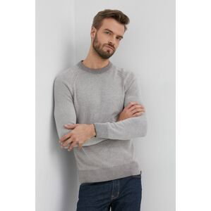 Bavlnený sveter Marc O'Polo pánsky, šedá farba