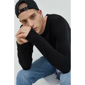 Sveter Jack & Jones pánsky, čierna farba, tenký,