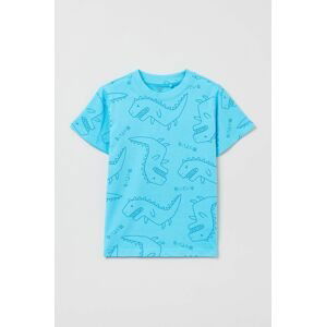 Detské bavlnené tričko OVS tyrkysová farba, s potlačou