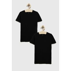 Detské tričko Name it (2-pak) čierna farba, jednofarebné