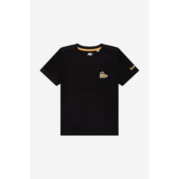 Detské bavlnené tričko Timberland Short Sleeves Tee-shirt čierna farba, jednofarebné