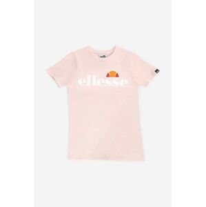 Detské bavlnené tričko Ellesse ružová farba, s potlačou