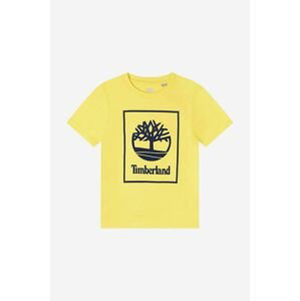 Detské bavlnené tričko Timberland žltá farba, s potlačou