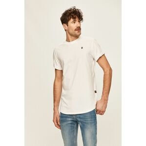 Bavlnené tričko G-Star Raw biela farba, jednofarebné