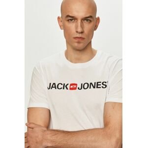 Tričko Jack & Jones biela farba