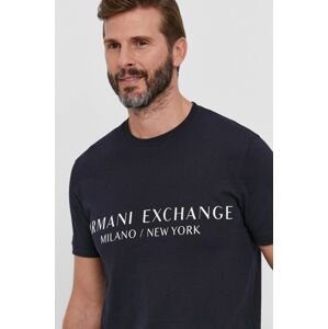 Tričko Armani Exchange pánske, tmavomodrá farba, s potlačou