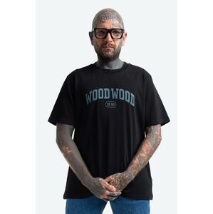 Bavlnené tričko Wood Wood Bobby IVY T-shirt 12135703.2489-GREYMEL, čierna farba, s potlačou