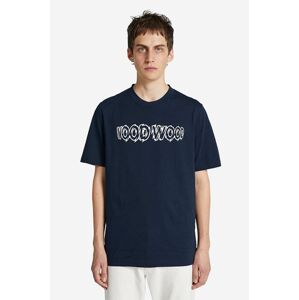 Bavlnené tričko Wood Wood Bobby Shatter Logo T-shirt 12225707.2489-NAVY, tmavomodrá farba, s potlačou