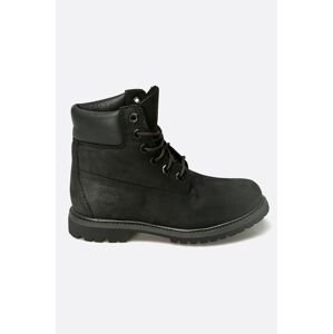 Členkové topánky Timberland Premium Boot dámske, čierna farba, na plochom podpätku