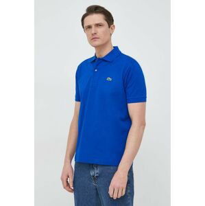 Bavlnené polo tričko Lacoste tmavomodrá farba, jednofarebné
