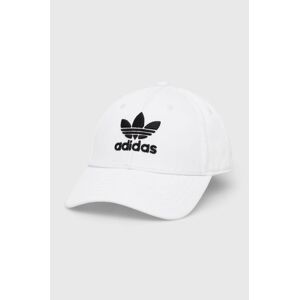 Šiltovka adidas Originals biela farba, jednofarebná