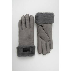 Semišové rukavice UGG dámske, šedá farba
