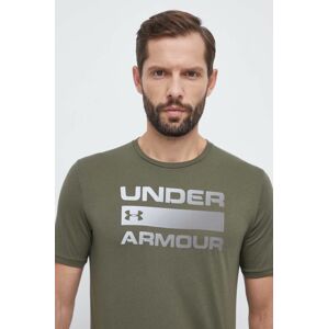 Tričko Under Armour pánsky, zelená farba, s potlačou