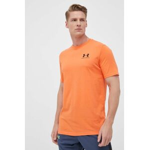 Tričko Under Armour pánsky, oranžová farba, jednofarebný