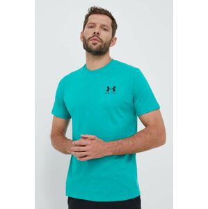 Tričko Under Armour pánske, zelená farba, jednofarebné