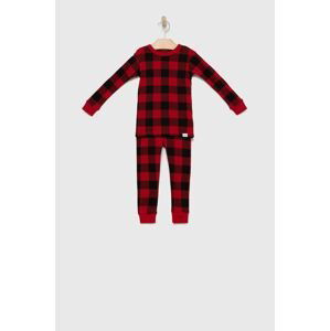 Detské bavlnené pyžamo GAP červená farba, vzorované
