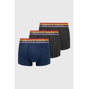 Boxerky Brave Soul (3-pack) pánske, čierna farba