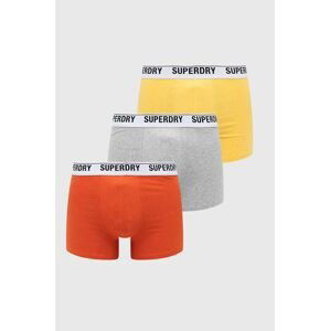 Boxerky Superdry (3-pack) pánske, oranžová farba