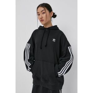 Bavlnená mikina adidas Originals H37799 dámska, čierna farba, s nášivkou