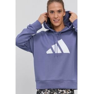 Mikina adidas Performance HA7646 dámska, fialová farba, s potlačou