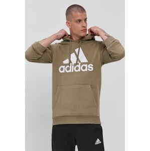 Mikina adidas H12201 pánska, zelená farba, s potlačou