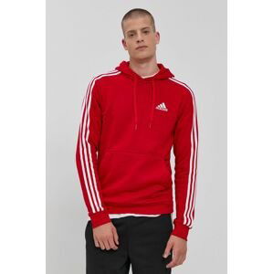 Mikina adidas GU2523 pánska, červená farba, jednofarebná