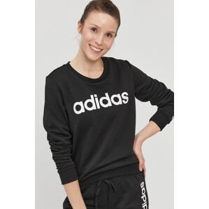 Mikina adidas GL0718 dámska, čierna farba, s potlačou