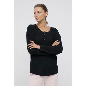 Tričko s dlhým rukávom Calvin Klein Underwear dámske, čierna farba