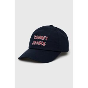 Čiapka Tommy Jeans tmavomodrá farba, s nášivkou