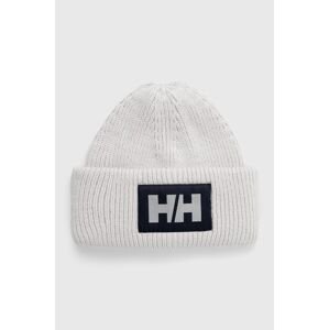 Čiapka Helly Hansen HH BOX BEANIE šedá farba, z hrubej pleteniny, 53648