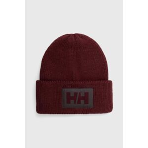 Čiapka Helly Hansen hnedá farba, z hrubej pleteniny