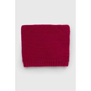 Detská čiapka United Colors of Benetton ružová farba biela, z tenkej pleteniny, vlnená