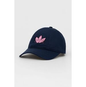 Čiapka adidas Originals H34557 tmavomodrá farba, s nášivkou