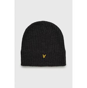 Čiapka Lyle & Scott šedá farba, vlnená